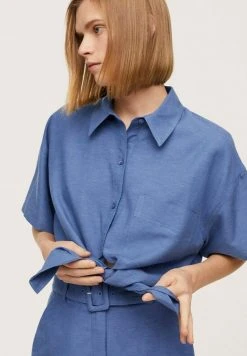 Mango MOGAMBO-H - Hemdbluse - Tintenblau | Damen -Mango Populaire Boutique 04b9ab2efd004b518f731e8ce53de84e