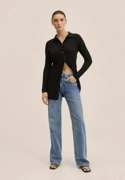 Mango SLITTER - Strickjacke - Black | Damen -Mango Populaire Boutique 05be847718c54ea7ae294c5e7d36d655