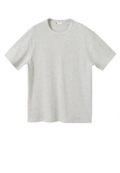 Mango T-Shirt Basic - Gris Chiné Clair | Herren -Mango Populaire Boutique 0652378bb1a14f5a92deaa97d108365b