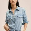Mango JULIE - Hemdbluse - Bleu Moyen | Damen -Mango Populaire Boutique 094d0d7df3794f1ab5a67b414273b92c