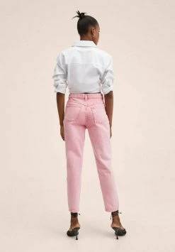 Mango Damen Jeans Slim Fit - Bubblegum Pink -Mango Populaire Boutique 09854f1013a84f9ba51efedb04474ca9