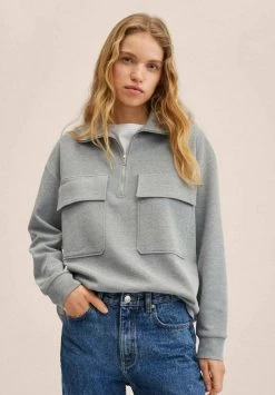 Mango Langarmshirt - Medium Grijs | Damen