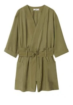 Mango Jumpsuit - Kaki | Damen -Mango Populaire Boutique 16963a3484aa47239cf7e28231f2aa80