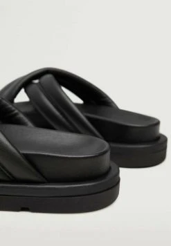 Mango Damen Pantolette Flach - Noir -Mango Populaire Boutique 1a37b6a65fe641eda9c6a30bfce97966