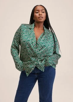 Mango CHAIN - Hemdbluse - Groen | Damen