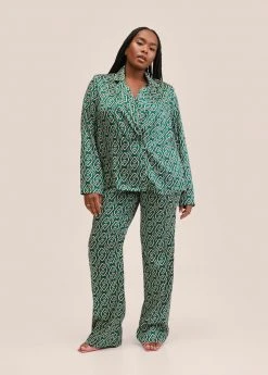 Mango Damen CHAIN - Stoffhose - Groen