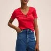 Mango T-Shirt Print - Rood | Damen -Mango Populaire Boutique 295b4b72c38948ea8425cc70f7971147