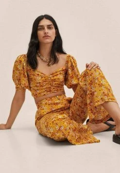 Mango PISA-L - Stoffhose - Yellow | Damen -Mango Populaire Boutique 2c04cf24ae9c4890badb1e2b1b1606a4