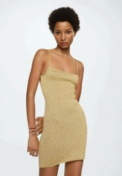 Mango LACEUP - Etuikleid - Goud | Damen