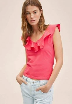 Mango Top - Koraalrood | Damen