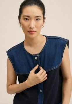 Mango Weste - Bleu Marine Fonce | Damen -Mango Populaire Boutique 2ed54e1f59664f4dba5707442c757b31