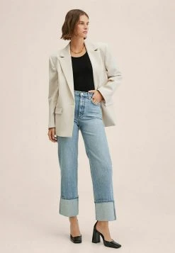 Mango Jeans Straight Leg - Bleu Moyen | Damen -Mango Populaire Boutique 317f1dd96d4743498d680e69fe959984