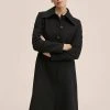 Mango MANILA - Klassischer Mantel - Black | Damen -Mango Populaire Boutique 31b88d987b484074bddd0a638a27b3e0