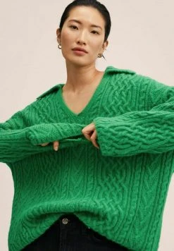 Mango BOLAT - Strickpullover - Groen | Damen -Mango Populaire Boutique 32a9ae03b54f4ebb812c8283313bb5e1