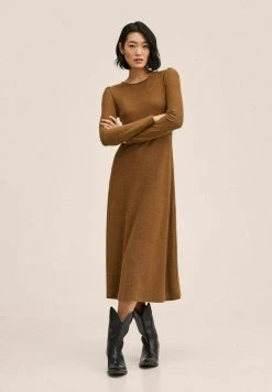 Mango YUELING - Strickkleid - Tobacco-braun | Damen