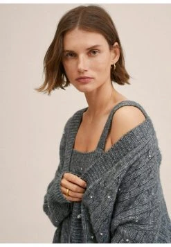 Mango Strickjacke - Mottled Dark Grey | Damen -Mango Populaire Boutique 365957e2a7ed4eb1910f61a0eaca3190