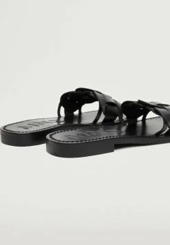 Mango RIVER - Pantolette Flach - Black | Damen -Mango Populaire Boutique 39dd4902d40746d4a4a64ce41fd643e1
