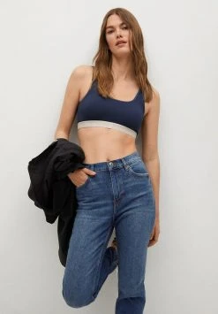 Mango Jeans Tapered Fit - Dark Blue | Damen -Mango Populaire Boutique 3ab259478adc4726b97ca14f6d16eff9