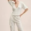 Mango WRAP - Bluse - Ecru | Damen -Mango Populaire Boutique 3e9b516cb75a41a5857fe544e91b9555