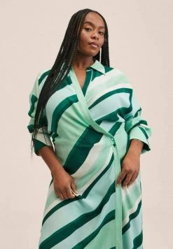 Mango Damen BIO - Blusenkleid - Groen -Mango Populaire Boutique 3f0cc43f4c3d461f9d4bb9fffda99e38