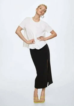 Mango PANUELO - T-Shirt Basic - White | Damen -Mango Populaire Boutique 42b90735eafd4448b2fa0f6dceaa64fb
