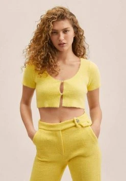 Mango PERLAN - Strickjacke - Pastel Yellow | Damen