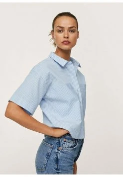 Mango Damen Hemdbluse - Light Blue -Mango Populaire Boutique 46941821dab547838733558079b15b3b