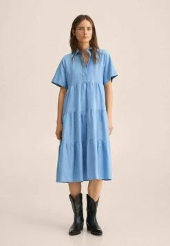 Mango MOKORO-L - Blusenkleid - Hemelsblauw | Damen