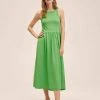 Mango SANDO - Strickkleid - Green | Damen