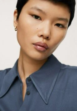 Mango Damen Blusenkleid - Bleu -Mango Populaire Boutique 4ce225e4e4dc4d7fbf952d75d73078a4