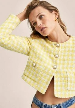 Mango Damen LUCIA - Blazer - Pastelgul -Mango Populaire Boutique 4f8e284e3754456d91dd4f9fd99f9386