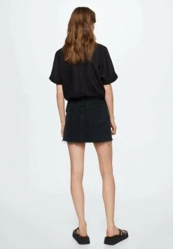 Mango HAILEY - A-Linien-Rock - Black Denim | Damen -Mango Populaire Boutique 50fa6e8fb00a4ac0ba2641fabae7715b