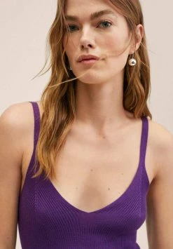 Mango Damen Maxikleid - Paars -Mango Populaire Boutique 5137ffb30b7b485eacf2397c589824df