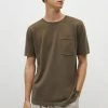 Mango Herren MED LOMME - T-Shirt Basic - Khaki