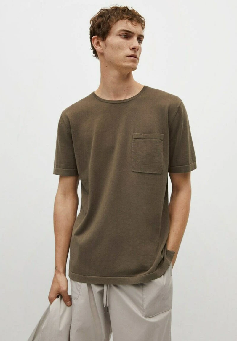Mango Herren MED LOMME - T-Shirt Basic - Khaki 3 Mango Herren MED LOMME - T-Shirt Basic - Khaki