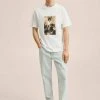 Mango Herren FREE - T-Shirt Print - Wit -Mango Populaire Boutique 52c39b079df7400b99464dfc9a96d360