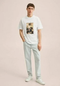 Mango Herren FREE - T-Shirt Print - Wit