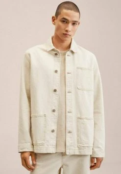 Mango ZIRCON - Jeansjacke - Ecru | Herren
