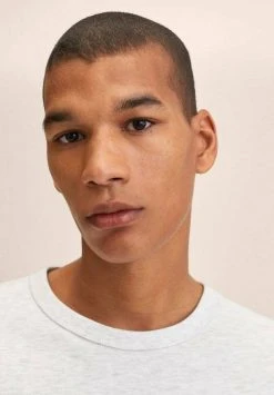 Mango T-Shirt Basic - Gris Chiné Clair | Herren -Mango Populaire Boutique 53b3920b54c54a56a7711a82785eca99