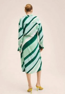 Mango Damen BIO - Blusenkleid - Groen -Mango Populaire Boutique 56e257dce63d487bafc3ab7de4b63c4a