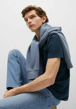 Mango T-Shirt Basic - Bleu Marine | Herren -Mango Populaire Boutique 5e6feb9fd94141299364d1f7d956c453