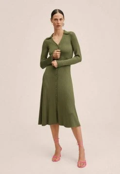 Mango RIBBOS - Strickkleid - Khaki | Damen