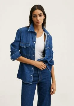 Mango Damen Jeans Straight Leg - Donkerblauw -Mango Populaire Boutique 634e0e6ec40645f7bdad8a8feb02e0fc