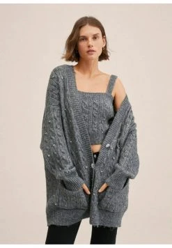 Mango Strickjacke - Mottled Dark Grey | Damen