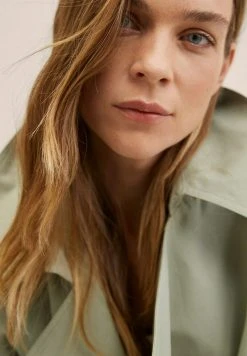 Mango Damen Trenchcoat - Vert Menthe -Mango Populaire Boutique 706ac8a6054444d18da361646694dacc