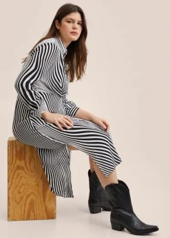 Mango Maxikleid - Black, White | Damen -Mango Populaire Boutique 71c45402eab9471fbdb75203aee74e09