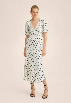 Mango Damen DOTS - Maxikleid - Gebroken Wit