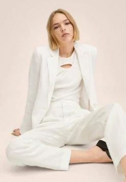 Mango BORELI - Stoffhose - Blanc | Damen -Mango Populaire Boutique 72839b60a6154df3a7dd33c2ef00e4f8