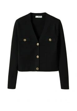 Mango RICHUS - Strickjacke - Schwarz | Damen -Mango Populaire Boutique 7284e013f546443889f255da7937cafc