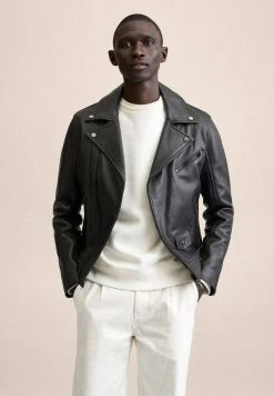 Mango PERFECT - Lederjacke - Schwarz | Herren